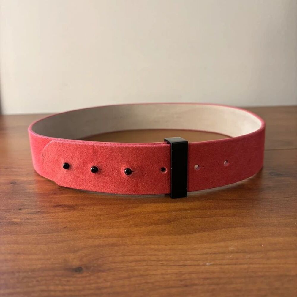 White House Black Market Pink Suede Leather Belt Peg Hooks Size XS